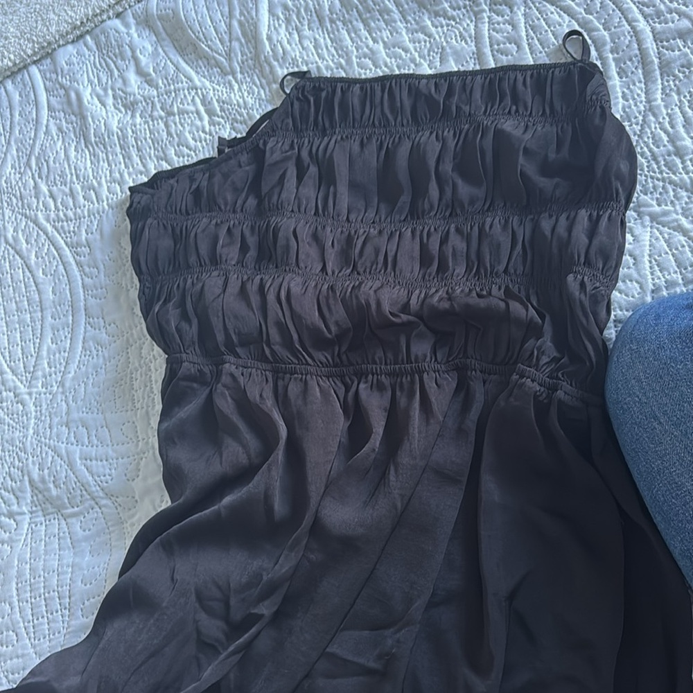 NWT GAP Smocked Halter Midi Dress black size XL tall - Picture 6 of 7